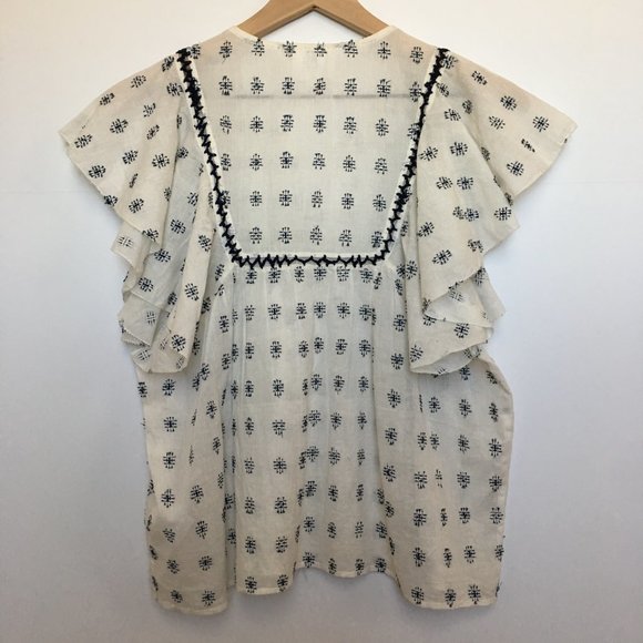 Anthropologie dRA Wasaga Flutter-Sleeve Top - Picture 3 of 4